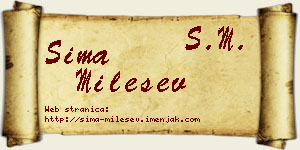 Sima Milešev vizit kartica